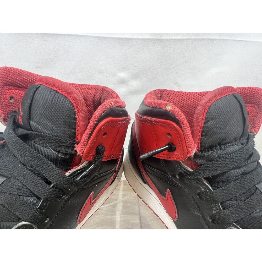 Nike Air Jordan 1 Mid Bred Youth Size 7Y Womens Sz 8.5 Black Red Sneaker Shoes - Picture 10 of 16